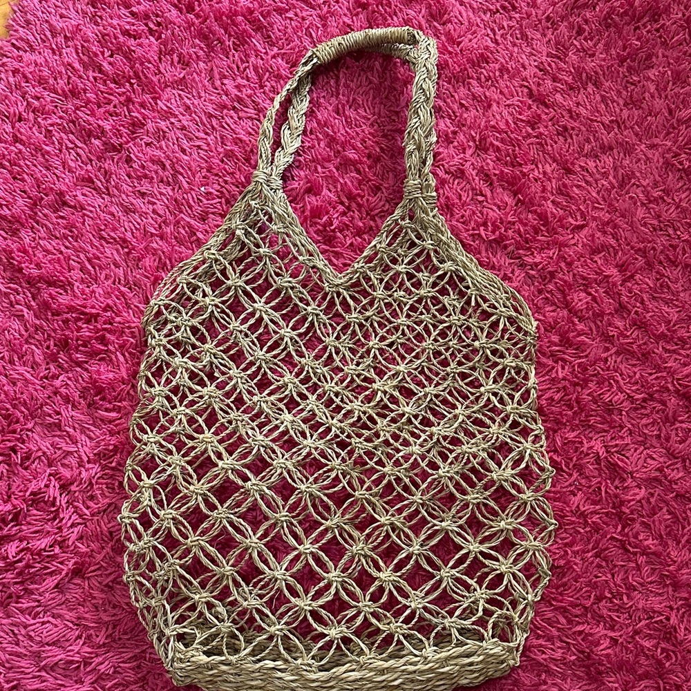 Stylish Tan Woven Tote Bag